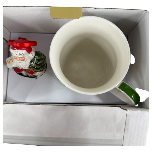 Spode Christmas Tree Mug Cup With Ceramic Old World Santa Claus Ornament New - Picture 5 of 11